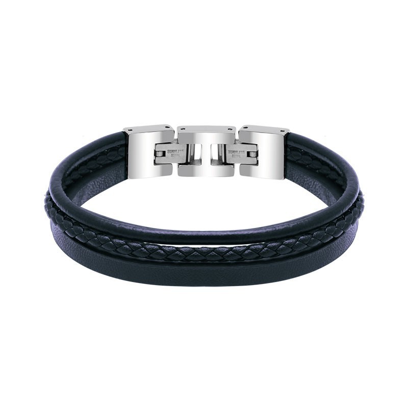 Bracelet STANFORD acier cuirs HB7606